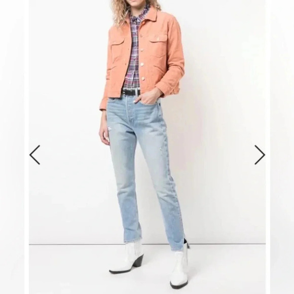 Isabel Marant Etoile Corduroy Orange Jean Jacket Size 34 US 2 B10 - Picture 2 of 10